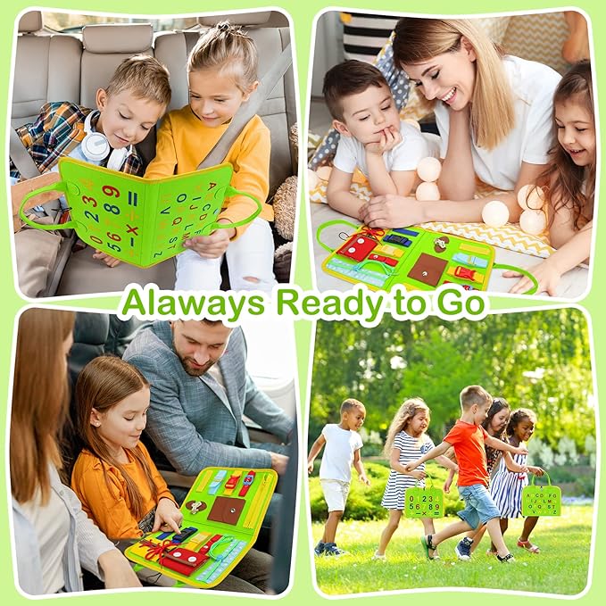 Busy Board Montessori Toys for 1 2 3 4 Years Old, Toddler Toys, Autism Sensory Toys, Preschool Learning Educational Toys Activities for Toddlers 1-3, Travel Toys Gifts for Boys Girls