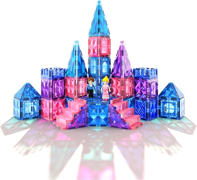 Diamond Magnetic Building Blocks - Frozen Princess Toys for 3-8 Year Old Girls & Boys - 3 4 5 6 Year Old Girl Birthday Xmas Present