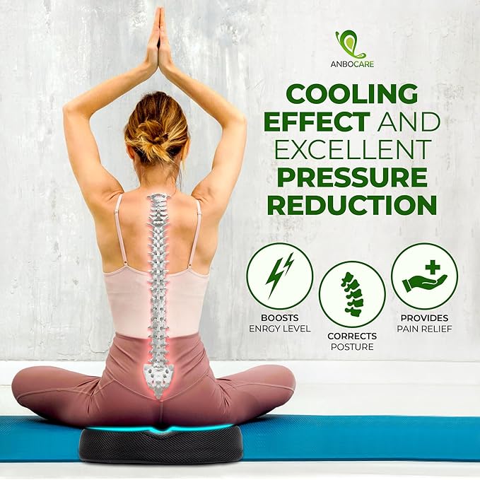 Donut Gel Sitting Pillow - Orthopedic Memory Foam for Tailbone Pain, Hemorrhoid, Bed Sores, Postpartum, Prostate, Coccyx & Sciatica Pain