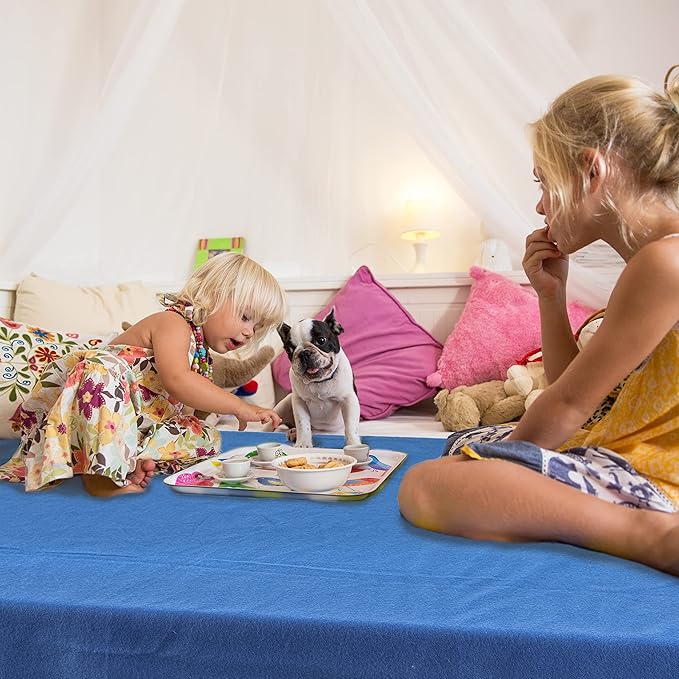 Fleece Throw Blanket Bulk Fleece Blankets Solid Lightweight Warm Soft Cozy Pet-Friendly for Home Bed Sofa Couch Dorm Office Wedding Gifts Travel Airplane for Seasons (Blue, Pack of 6-50x60 Inches)