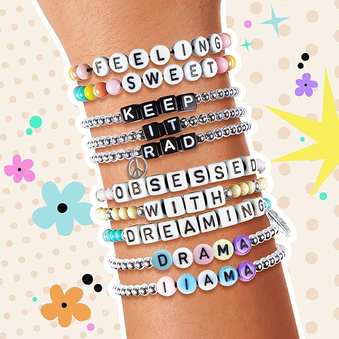 Fashion Angels Tell Your Story Alphabet Bead Bracelet Making Activity Kit with Over 1,500 Beads and Super Cute Bead Organizer Case That Makes Over 30 Bracelets, Ages 8 and Up