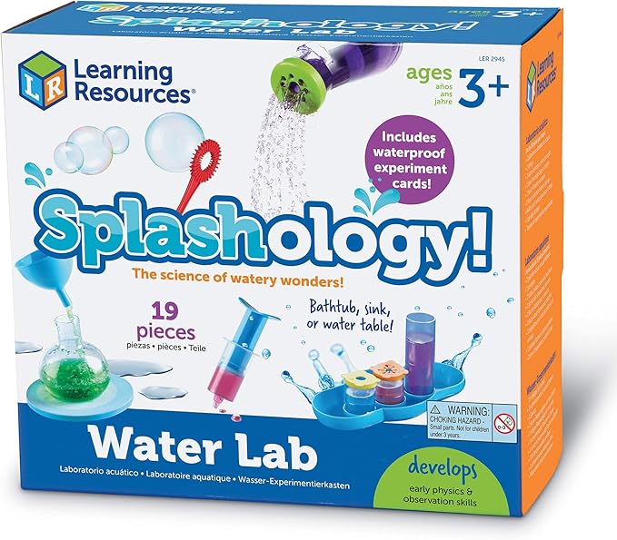Learning Resources Splashology! Water Lab Science Kit, STEM Playtime, Water Activities, 19 Pieces, Ages 3+