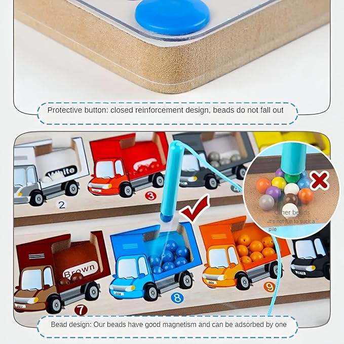 Olivia Magnetic Color & Number Maze - Montessori Wooden Puzzle Board, Educational - Toddler Fine Motor Skills Toys for Boys Girls 3 4 5 Years Old