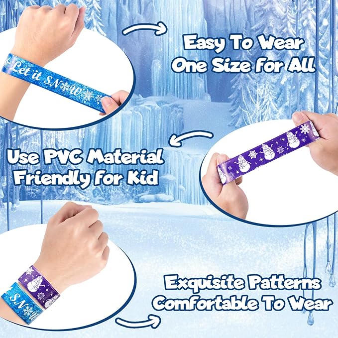 Frozen Party Favors 30 Slap Bracelets Birthday Supplies for Girls Kids, Frozen Theme Birthday Party Decorations