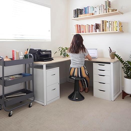 ECR4Kids ACE Active Core Engagement Wobble Stool, 18-Inch Seat Height, Flexible Seating, Black