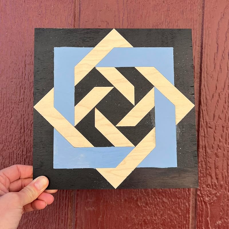 Interlocking Squares Large Unfinished Barn Quilt Wooden Sign to Paint, Country Decor Canvas Quilts Blocks for Painting Kits for Adults Celtic Rope (12 inches, Slip Knot) AVTRBoutique