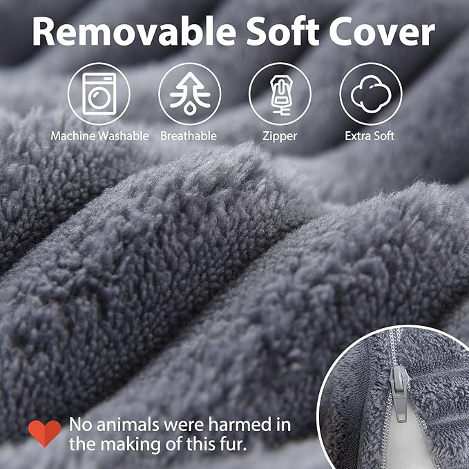 ENITYA 19” Back Pillow for Bed Sitting up, Built-in Armrests & Big Pockets, Back Support Chair Pillow for Sitting up/Watching TV/Reading/Gaming/Resting/Post Surgery/Nursing