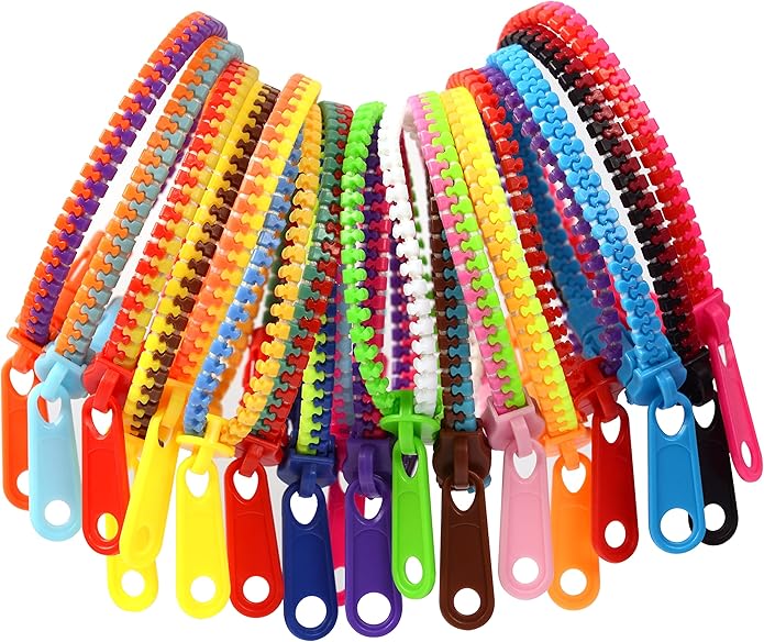 150-Pack Zipper Friendship Bracelets,7.5 Inches Fidget Friendship Bracelets for Goodie Bag Fillers