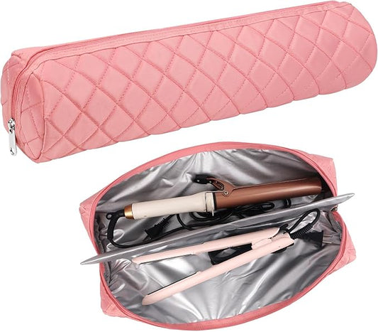 Suafrnut Large Hot Hair Tools Organizer Bag Portable Travel Heat Resistant Storage Case Pouch for Curling Irons, Flat Irons, Hair Straighteners and Styling Tools(17.7" x 3.9")