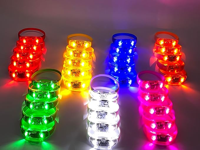 Glow in the Dark Bracelets - Music & Sound Activated Glow Bracelets for Kids & Adults with Flashing LED Strobe, Perfect Party Favors for Birthdays, Concerts, and Glow in the Dark Themed Parties35pcs