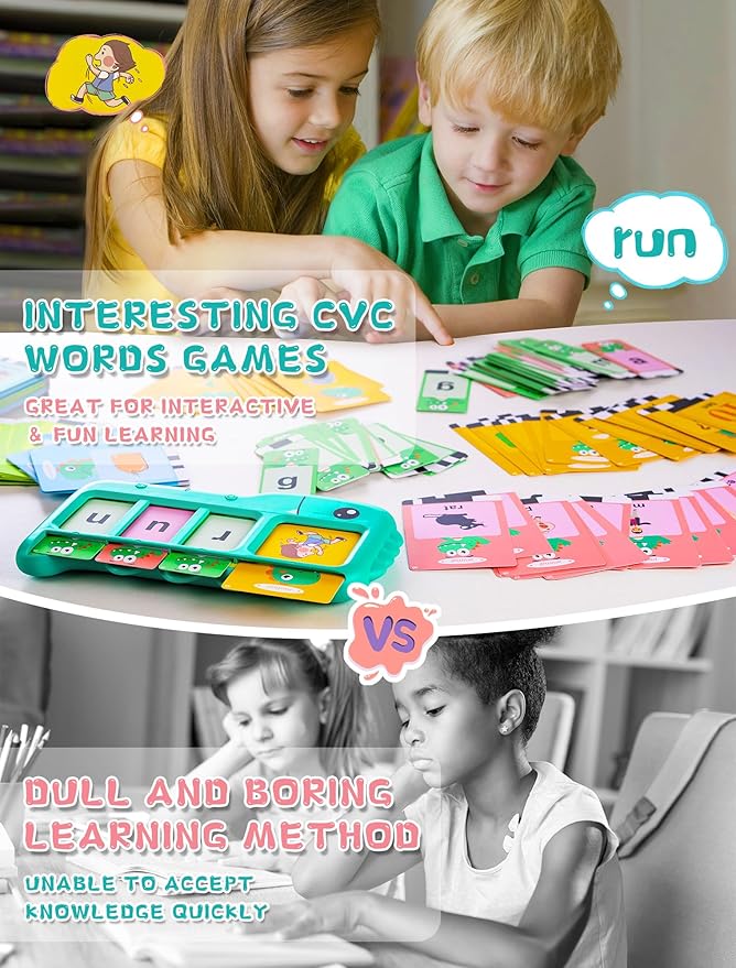 Talking Flash Cards for Toddlers Learning: Alphabet Learning Toys - Matching Spelling Games with 224 Sight Words - Montessori Toys for 3 4 5 6 Years Old Kids