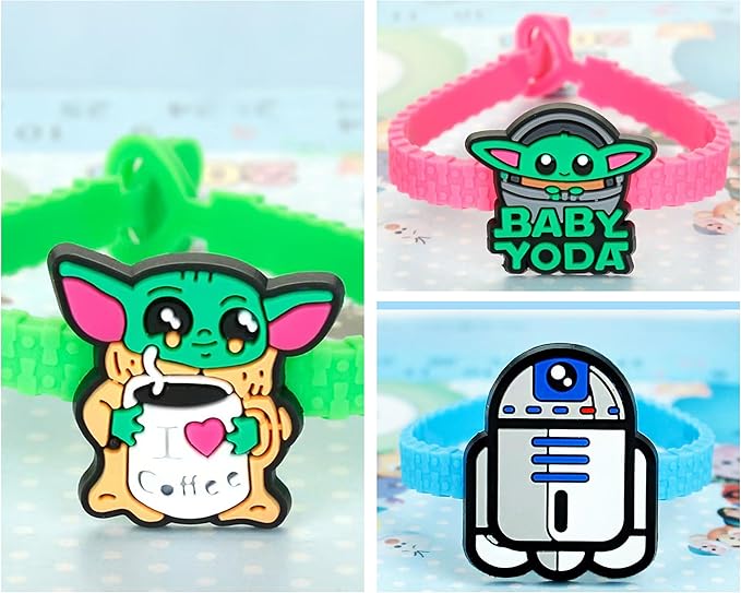 15 Pack Rubber Bracelets Wristband Bracelets for Birthday Party Supplies Favors Prize Rewards (15PCS StarWars)