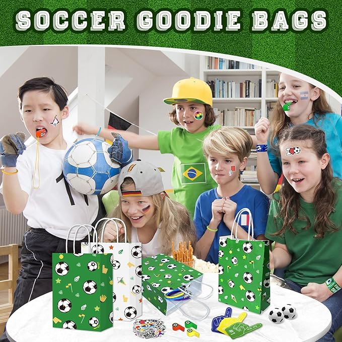 122pcs Soccer Party Favor Bulk, Sport Birthday Party Gift Goodie Bag Filler Mini Soccer Ball Toy for Kids Soccer Theme Party Supplies