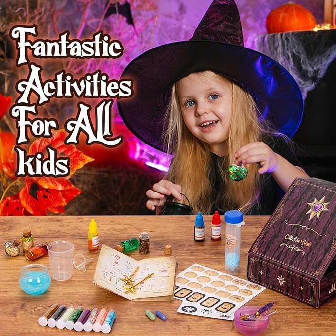 LiyLiyanna Magic Mystic Potion Kits for Kids, Mix 20 Magic Wizard Potion Bottles Birthday Decorations, Mystic Potion Craft Kits, Magic Kits Gifts for Girls and Boys Age 6 7 8 9 10+