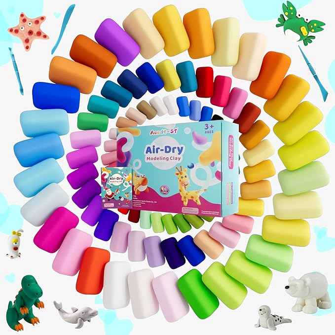 Air Dry Clay 90 Colors, Modeling Clay for Kids, Model Magic Clay, DIY Molding Clay Kit with Sculpting Tools,Soft & Non-Sticky,Art and Crafts Gift for Boys Girls Kids.