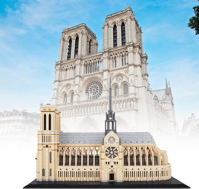 Building Blocks, Architecture Notre Dame de Paris Model Micro Mini Blocks Creative Building Blocks Set, 7380 PCS