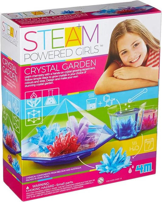 4M Toysmith, STEAM Powered Girls Crystal Garden, Chemistry DIY Stem Toy, for Girls Ages 10+