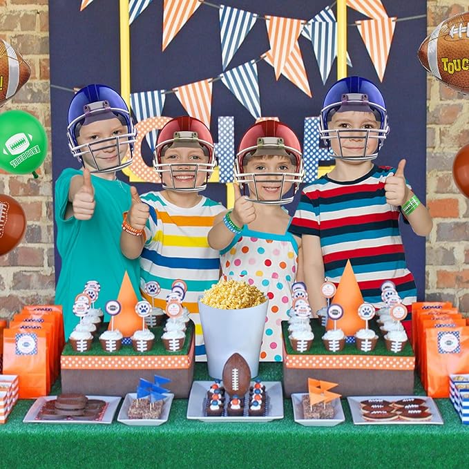 40 Pieces Football Party Favors, Football Silicone Wristbands Football Rubber Bracelets for Football Game Day Teens Birthday Football Theme Party Football Team Awards Presents