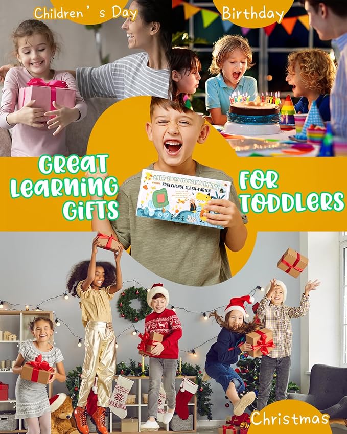 400 Words Talking Flash Cards Toddlers Toys, Learning Montessori Toddler Toys for Boys Girls Ages 1 2 3 4 5 6 Year Old Kids, Autism Sensory Toys for Autistic Children, Birthday Gifts for Daughter Son