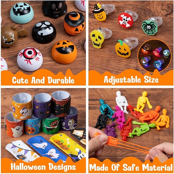 Halloween Party Favors, 193pcs Halloween Stuffed Toys Bulk Birthday Party Decorations, Goodie Bags for Party Supplies, Halloween Games for Kids
