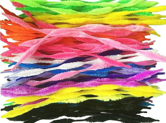 Pack of 100 Pipe Cleaners Fuzzy Bumpy Chenille Stems for Creative Handmade DIY Art Craft (Multicolor)