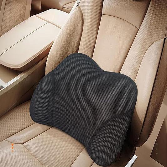 SPRFUFLY Really Amazing Lumbar Support Pillow for Car Seat - Pure Memory Foam with Breathable Removable Cover - Relieves Back Pain Lumbar Pillow(Black, 1PC)
