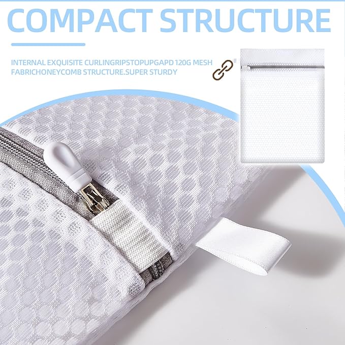 RICHERI Mesh Laundry Bags, Mesh Wash Bags, Durable Mesh Structure with Strong Zipper, Suitable for Underwear, Delicate Clothes, Pants, Shoes, Socks Washing (Honey mesh, Extra Large 24*36in+36*44in)