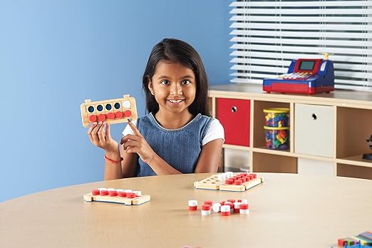 hand2mind Foam RekenRods Ten-Frame Boards, Red and White Counters, Kindergarten Learning Games, Ten Frame Math Manipulatives, Counting Toys, Math Games (24 Ten Frames and 240 Math Counters)