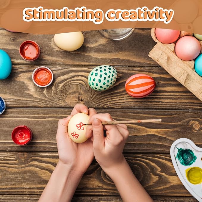 Fake Chicken Eggs, 10-Count Brown Wooden Artificial Eggs in Carton for Painting and Crafts, Food Toys for Play and Room Decor, Fake Eggs for Nesting Boxes and Poultry Incubators.