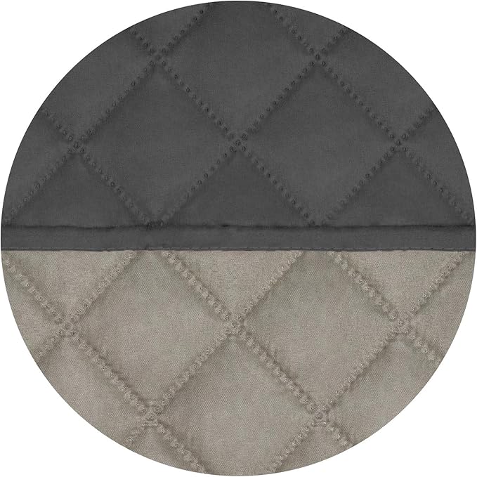 PureFit Reversible Quilted Sofa Cover, Water Resistant Slipcover Furniture Protector, Washable Couch Cover with Non Slip Foam and Elastic Straps for Kids, Pets (X Large, Dark Gray/Beige)