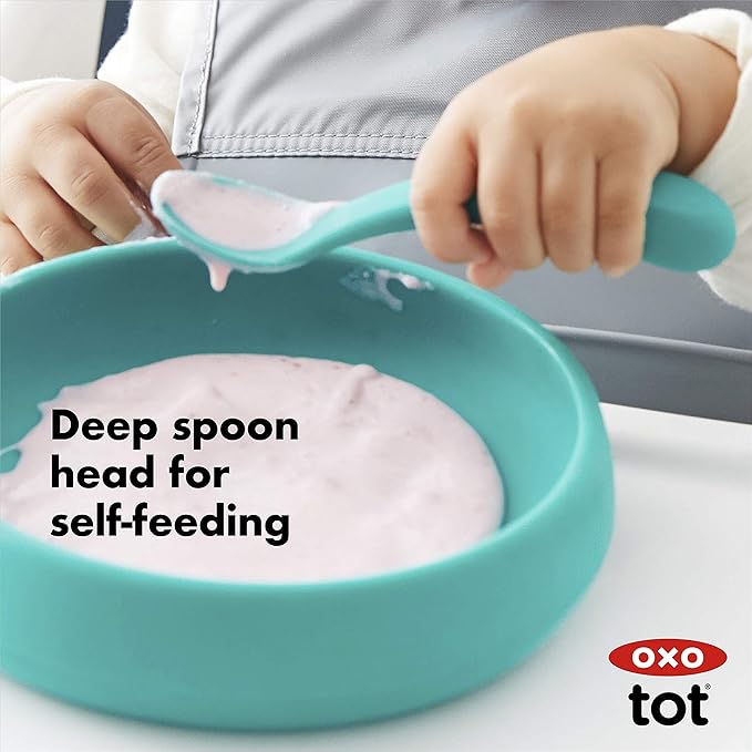 OXO Tot Silicone Spoon Set Teal