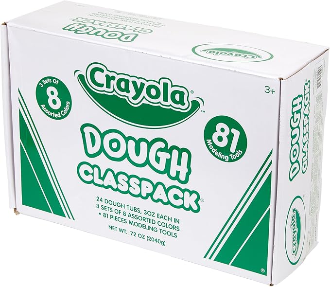 Crayola Assorted Dough Classpack with Tools, 8 Colors, Art Supplies, Over 100 Pieces, 24 per Carton