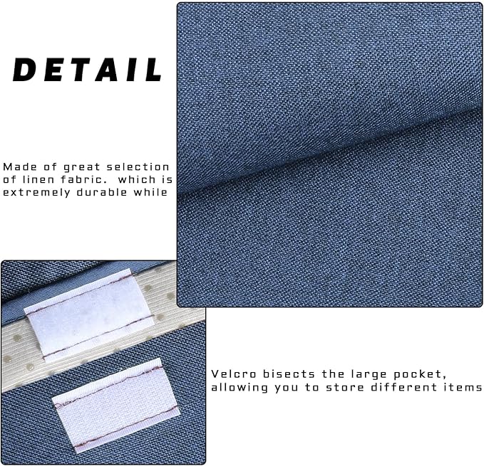 NB Sofa Armrest Organize remote holder bedside caddy organizer with 5 pockets，non-slip couch remote control holder couch armchair caddy accessories (Blue, 35''x18'')