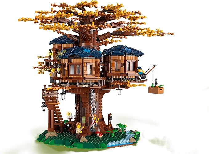 LEGO Ideas Tree House 21318, Model Construction Set for 16 Plus Year Olds with 3 Cabins, Interchangeable Leaves, Minifigures and a Bird Figure