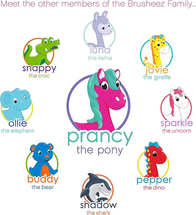 Brusheez Electronic Toothbrush Replacement Brush Heads 2 Pack (Prancy The Pony)