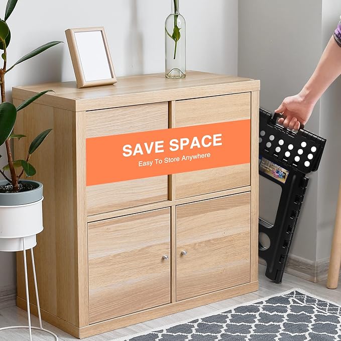 ACKO Folding Step Stool Foldable 16 Inch Stool 400 LB Weight Capacity Plastic Foldable Step Stools for Adults and Kids, Folding Stool Suitable for Kitchen, Stepping Stool with Handle 1PC