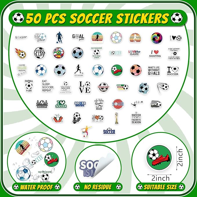 122 Pcs Soccer Party Favors Set with Soccer Goodie Bags Soccer Slap Bracelets Tattoo Stickers Puzzle Toys Soccer Stickers Whistles Soccer Party Supplies Soccer Party Decorations