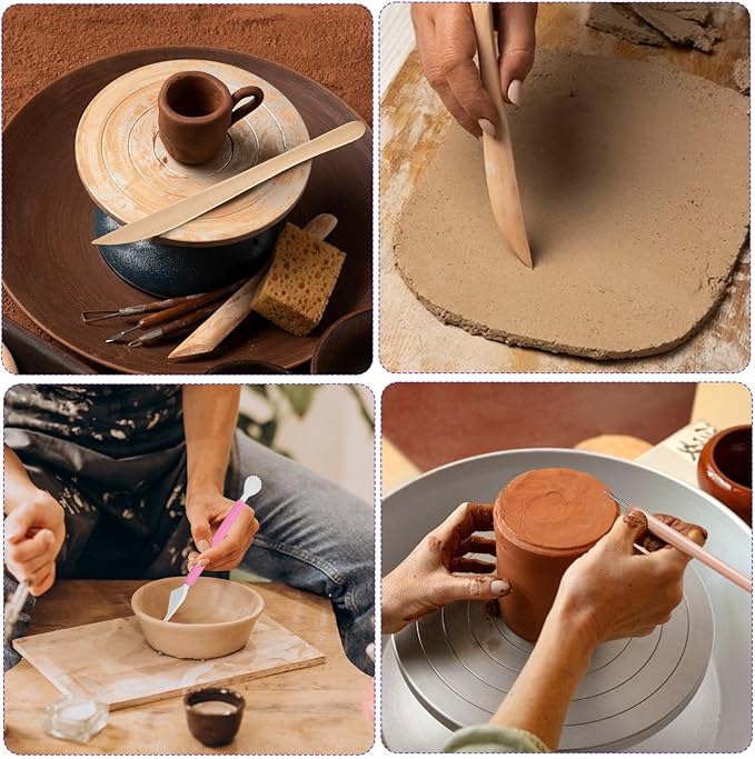 Aiyorse Clay Tools Kit, 40 PCS Polymer Clay Tools, Air Dry Clay Sculpting Tools, Pottery Tools Kit, for Kids, Adults, Pottery Craft, Dotting, Carving, Drawing, Molding, Modeling, Shaping