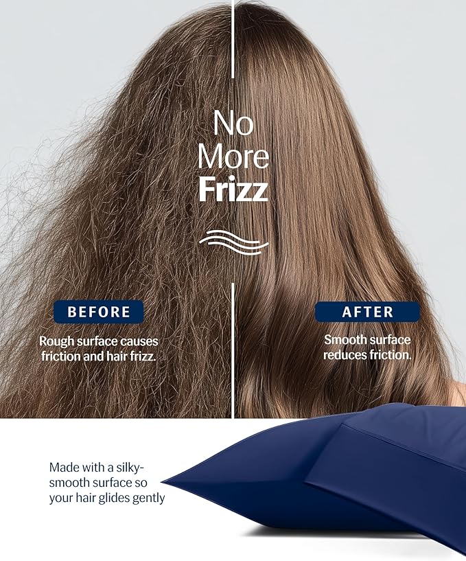 REST® Evercool®+ Cooling Pillowcases King - 2 Pillowcases for Sensitive Skin, Silver Infused Fabric for Hygienic Sleep, Silky Smooth for Curly Hair, High Elastic for Snug Fit (19x35 inches)