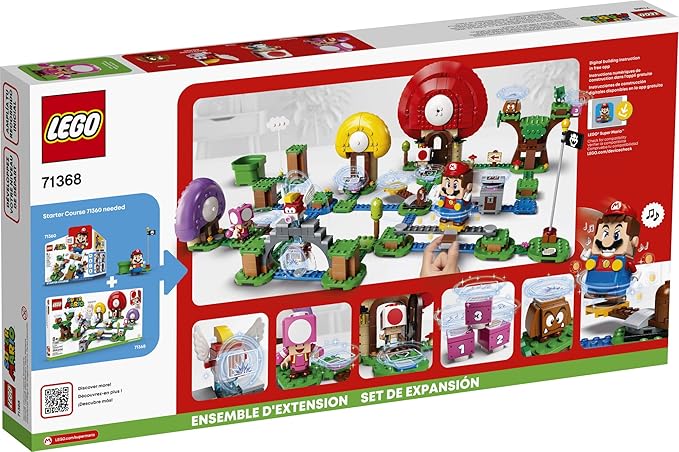 LEGO Super Mario Toad's Treasure Hunt Expansion Set 71368 Building Kit; Toy for Kids to Boost Their Super Mario Adventures with Mario Starter Course (71360) Playset (464 Pieces)