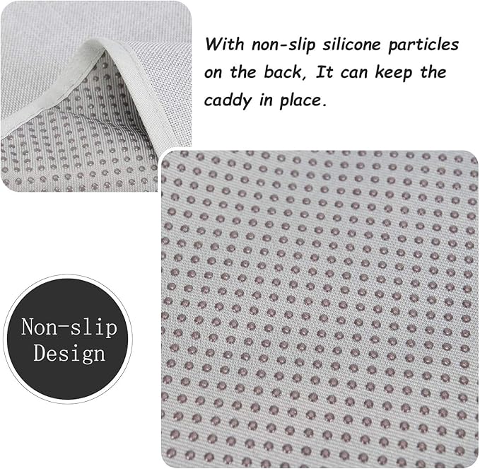 Sofa Armrest Organizer, Remote Control Holder for Recliner Couch, Arm Chair Caddy with 6 Pockets for Magazine, Tablet, Phone, iPad (Silver Gray, W13'' x L33'')