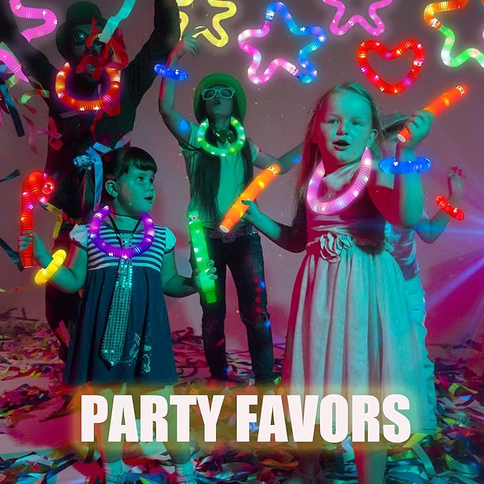 12 PCS Light up Glow Sticks for Kids 4-8-12, Bulk Party Pack Glow Bracelets Necklaces for Toddlers, Glow in The Dark Party Supplies, Valentine's Day Birthday Dancing Camping Decorations