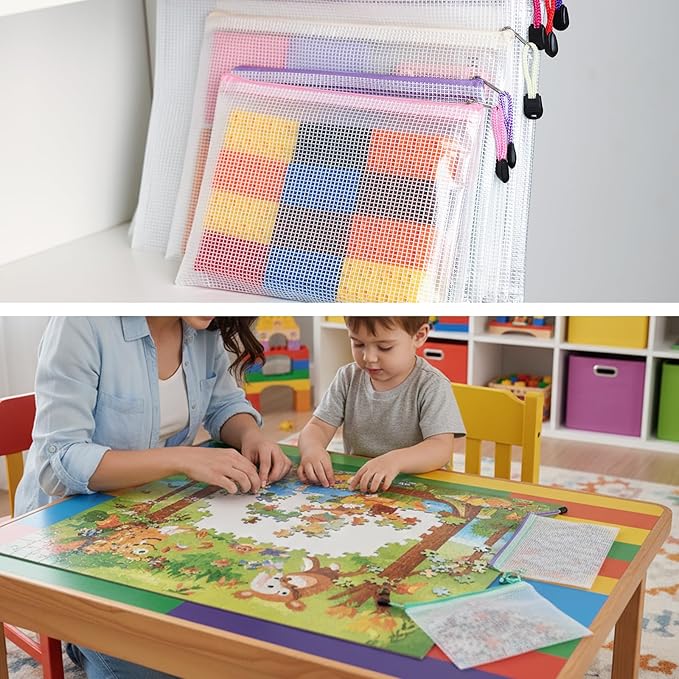 EOOUT 28pcs Mesh Zipper Pouch, Waterproof Zipper Bags, 8 Sizes Plastic Travel Pouch, 10 Colors, Multipurpose for Board Game, Travel Storage, School Supplies, Office Appliances, Home Organize