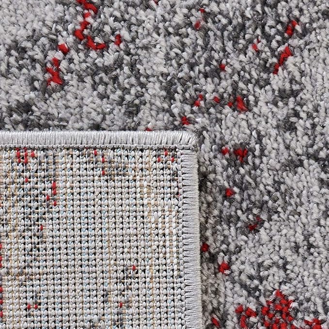 SAFAVIEH Adirondack Collection Area Rug - 10' x 14', Red & Grey, Modern Abstract Design, Non-Shedding & Easy Care, Ideal for High Traffic Areas in Living Room, Bedroom (ADR134Q)