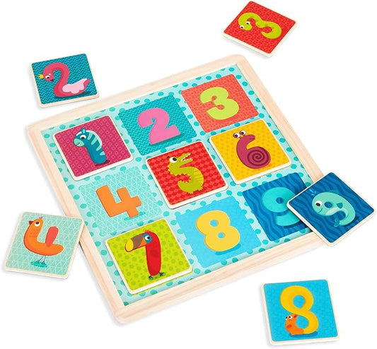 B. toys- Count n’ Doodle- Magnetic Number Puzzle – Wooden Puzzle – Chalkboard Side – 2-in-1 Puzzle & Drawing Board- 2 Years +