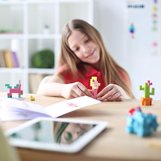 PIXIO Mini Monsters - Tiny Magnetic Blocks Building Toy in The Pixel Art Style with Free App - 5/16" Plastic Cubes with 6 Magnets Inside - Open Ended Toy - Creativity Toy for Ages 6+