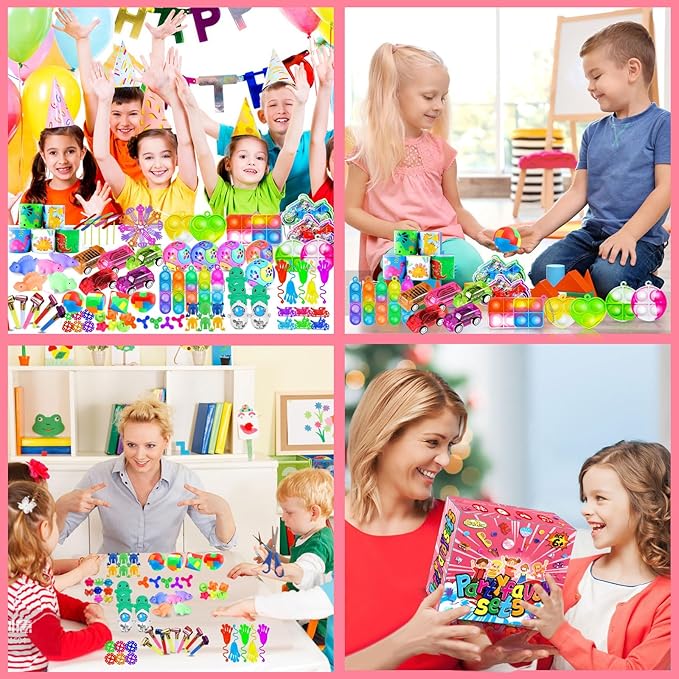 BicMan 150Pcs Party Favors for Kids 3-5 4-8, Fidget Toys Pack, Goodie Bag Stuffers, Carnival Prizes, Treasure Box, Filler Stuffers Toys for Classroom