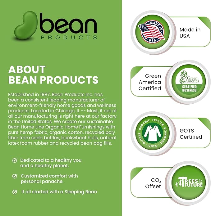 Bean Products WheatDreamz Neck Roll Pillow + Natural Case - 100% Organic Cotton - Filled with Organic Millet - 4" x 12"+case