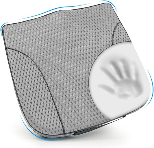 Car Seat Cushion, Comfortable Memory Foam Seat Pillow for Driving, Sciatica-Back Pain Relief, Cushion for Car-Truck, Office, Wheelchair - Mesh Gray