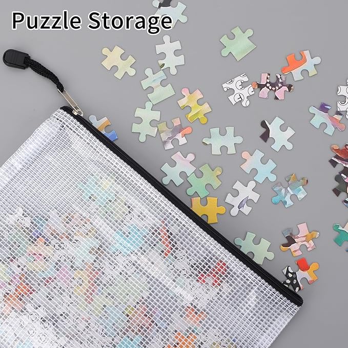 EOOUT 20pcs Mesh Zipper Pouch Bags 8 Size Water Resistant Zipper Bags Plastic Clear Storage Bags for Travel Office Home School Supplies and Board Game Organize